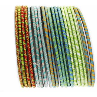 NEXTE Jewelry Striped Fabric Stackable Bracelet Set  