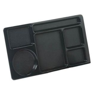 Carlisle 15x9 in. ABC Plastic Omnidirectional Space Saver 6 Compartment Tray in Black (Case of 24) 61503