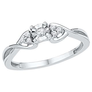 Womens 1/10 CT.T.W Round Diamond Prong/Miracle Set Promise Ring in