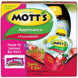 Motts Snack & Go! Strawberry Applesauce 4 PK BOX   Food & Grocery