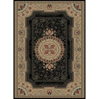 Concord Global Florence Black Rectangular Indoor Woven Oriental Area Rug (Common: 9 x 13; Actual: 111 in W x 150 in L x 9.25 ft Dia)