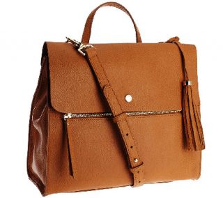 Isaac Mizrahi Live! Nolita Pebble Leather Zipper Satchel —