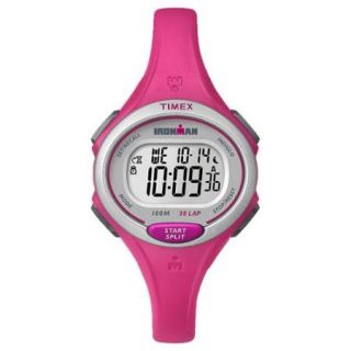 Timex Women's Ironman Essential 30 Mid Size Watch, Pink Resin Strap