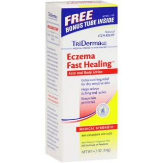 TriDerma MD Eczema Fast Healing Face and Body Lotion with Bonus Tube, 4.2 oz