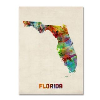 Trademark Fine Art 24 in. x 18 in. Florida Map Canvas Art MT0322 C1824GG