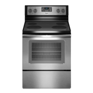 Whirlpool Smooth Surface Freestanding 4 4.8 cu ft Electric Range (Black On Stainless) (Common: 30 in; Actual: 29.875 in)