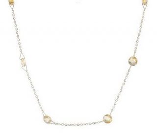 18 Faceted Gemstone Station Necklace 14K Gold —
