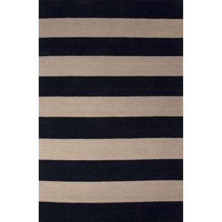 Hand Tufted Novelty Stripe Pattern Oyster Grey/ Eclipse (5 x 8) Area