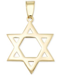 Star of David Flat Style Pendant in 14k Gold   Necklaces   Jewelry