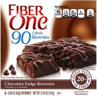 Fiber One 90 Calorie Chocolate Fudge Brownies 5.34 OZ BOX   Food