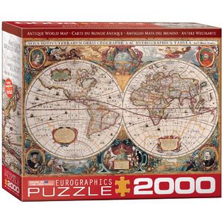 Antique World Map 2000   Toys & Games   Puzzles   Jigsaw Puzzles