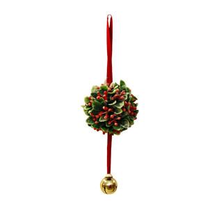 Trim A Home® Frosted Mistletoe Christmas Kissing Ball with Red