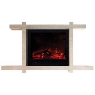 Yosemite Home Decor Asian Zen 72 in. Electric Fireplace in Polished Marble Like Beige DISCONTINUED DF EFP184