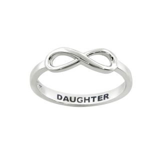 Eternally Haute Sterling Silver Forever Sentiment Infinity Ring