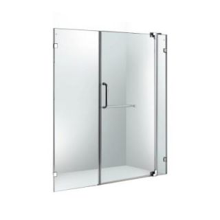 Vigo Pirouette 60 in. x 72 in. Adjustable Semi Framed Pivot Shower Door in Chrome with Clear Glass VG6042CHCL60
