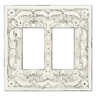 Creative Accents Steel 2 Decora Wall Plate   White 9DCW127