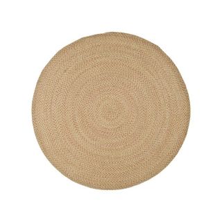 Safavieh Braided Round Brown/Tan Solid Woven Cotton Area Rug (Common: 6 Ft x 6 Ft; Actual: 72 in x 72 in)