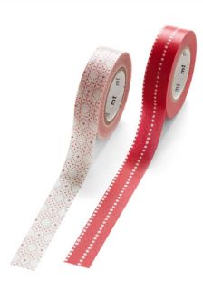 Glad to Adhere It Tape Set in Red and White  Mod Retro Vintage Decor Accessories
