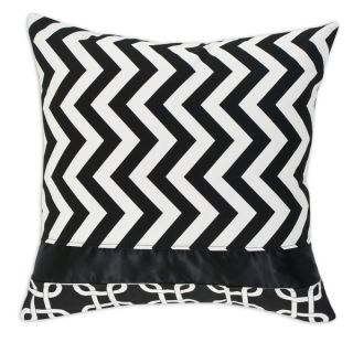 Zig Zag Black Horizontal Stripe 19 inch Throw Pillow   16358397