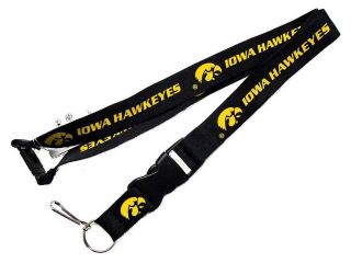 Iowa Hawkeyes Clip Lanyard Keychain Id Holder Ticket   Black