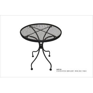 DC America Charleston Wrought Iron End Table   Outdoor Living   Patio