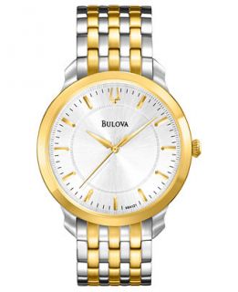 Bulova Mens Two Tone Stainless Steel Bracelet Watch 41mm 98A121