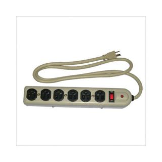 Coleman Cable Coleman Cable   Power Station Multiple Outlet Metal Strips 6 Outlet Metal Strip Surge Protector 750 Joule: 172 04625   6 outlet metal strip surge protector 750 joule