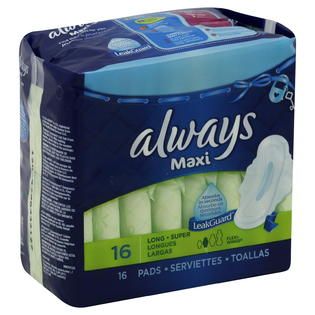 Always Maxi Pads, Flexi Wings, Long, Super, 16 pads   Health