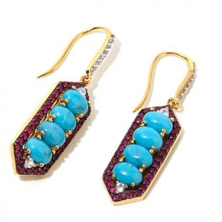 Rarities: Fine Jewelry with Carol Brodie Turquoise and Ruby Vermeil Geometric D   7921086