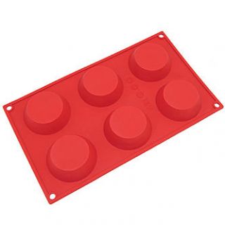 Freshware 6 Cavity Pudding, Cheesecake, Tart, and Muffin Silicone Mold