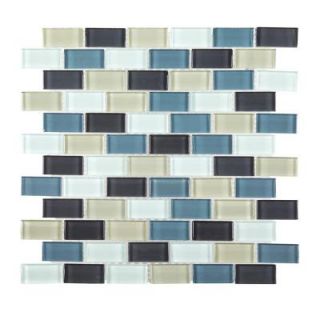 Jeffrey Court Shoreline Brick 12 in. x 12 in. x 8 mm Glass Mosaic Wall Tile 99186