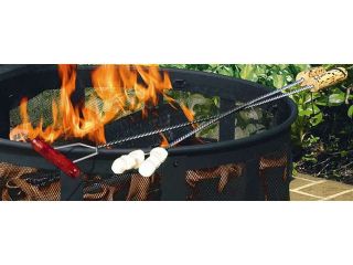 S'Mores Fork in Galvanized Steel w Wooden Handle