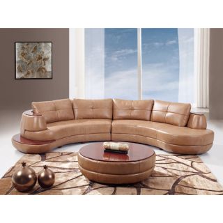 Adelaide Brown Bonded Leather Modern Sectional Sofa