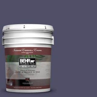BEHR Premium Plus Ultra 5 gal. #640F 7 Academy Purple Eggshell Enamel Interior Paint 275305