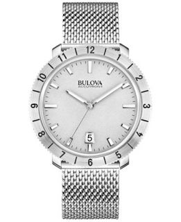 Bulova Accutron II Mens Moonview Stainless Steel Mesh Bracelet Watch