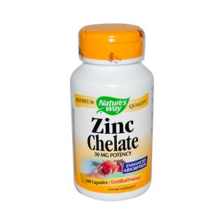 Natures Way Zinc Chelate 30 Mg Potency Capsules   100 Ea