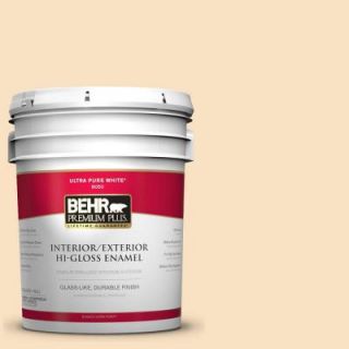 BEHR Premium Plus 5 gal. #310E 2 Stable Hay Hi Gloss Enamel Interior/Exterior Paint 805005