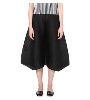 PLEATS PLEASE ISSEY MIYAKE   Cropped wide leg pleated trousers