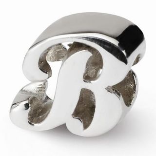 Sterling Silver Polished Reflections Letter B Script Bead