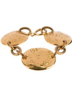 Chanel Vintage Logo Embossed Coin Bracelet
