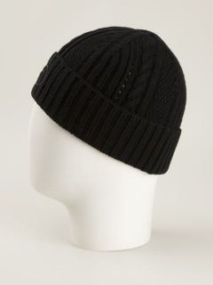 Salvatore Ferragamo Cable Knit And Ribbed Beanie   Vitkac