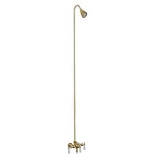 Pegasus 3 Handle Claw Foot Tub Faucet with Old Style Spigot and Sunflower Showerhead for Acrylic Tub in Polished Brass 4010 PL PB