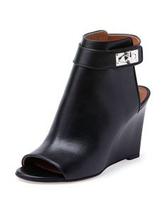 Givenchy Shark Lock Wedge Bootie, Black