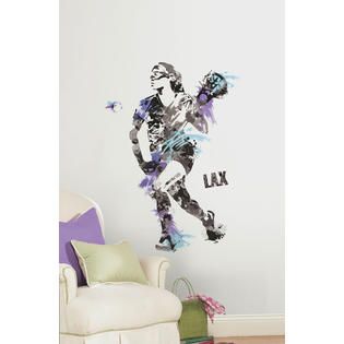 RoomMates Womens Lacrosse Champion Peel and Stick Giant Wall Decals