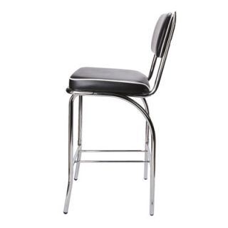 Wildon Home ® Red Cliff 29 Retro Bar Stool with Back in Chrome