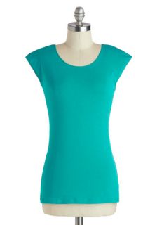 Tanks Very Much Top in Teal  Mod Retro Vintage Short Sleeve Shirts