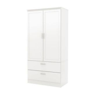 South Shore Furniture Acapella 2 Drawer Wardrobe in Pure White 5350038