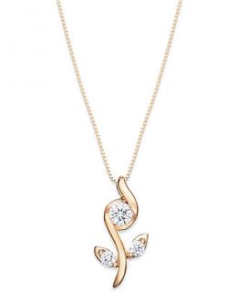 Sirena Diamond Vine Pendant Necklace in 14k Rose Gold (1/4 ct. t.w