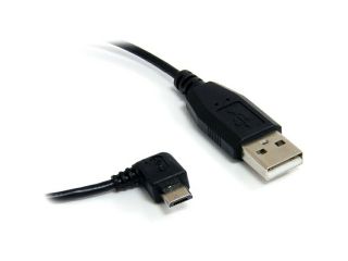 StarTech UUSBHAUB3RA 3 ft. Black USB A to MicroUSB B Cable   Right Angle