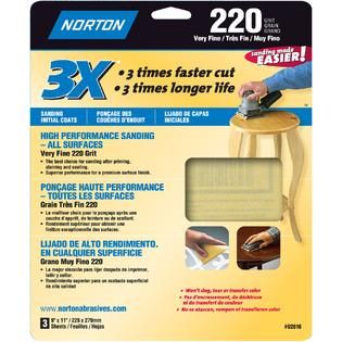 Norton 3X 220 Grit Sandpaper   Tools   Power Tool Accessories
